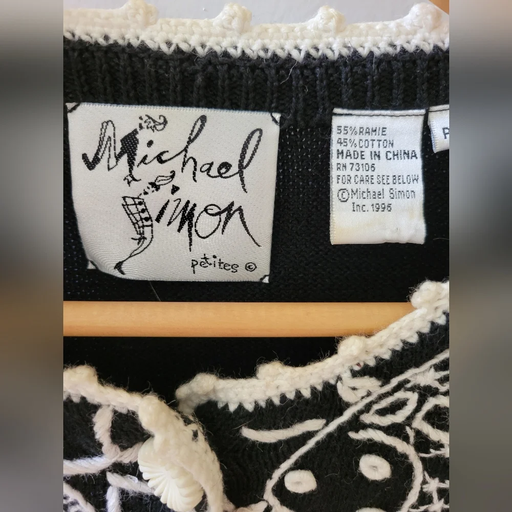 Michael Simon Car Crochet Edge Cotton Cardigan - Picture 2 of 10